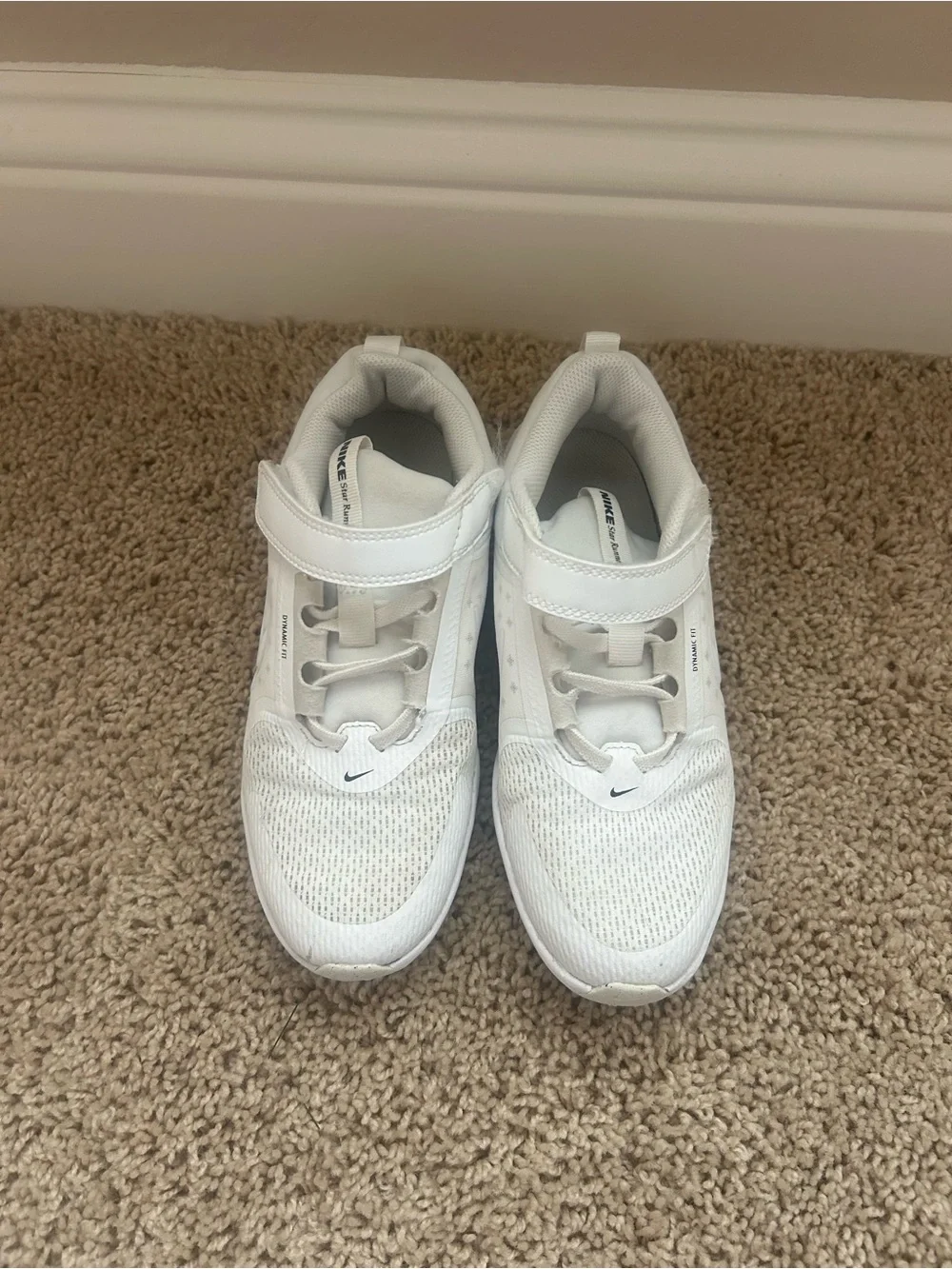 Nike Kids White Hook-and-Loop Athletic Sneakers